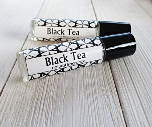 Black Tea Body Oil, 1/3oz perfume roller ball bottle