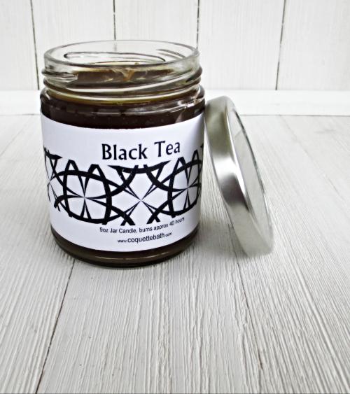Black Tea Jar Candle, 9oz, classic tea scent for home