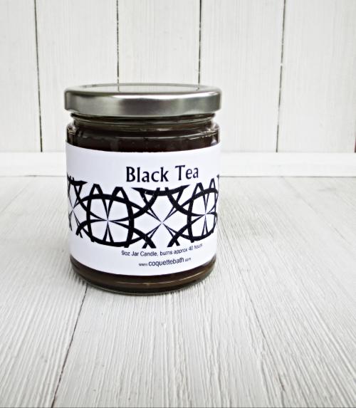 Black Tea Jar Candle, 9oz, classic tea scent for home