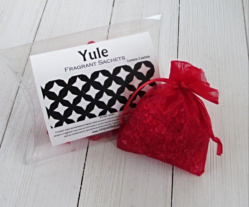 Yule Sachets, 2pc set, seasonal Christma fragrance