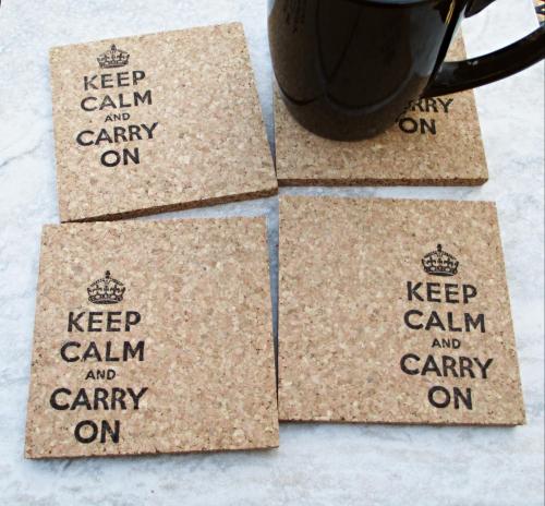 Keep Calm & Carry On Coaster Set (4pc)