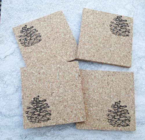 Pinecones Coaster Set (4pc)