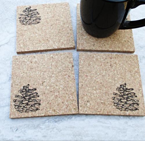 Pinecones Coaster Set (4pc)