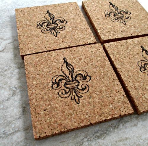 Fleur de Lis Coaster Set (4pc)