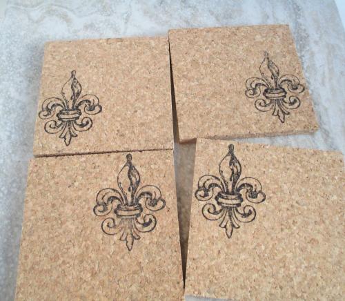 Fleur de Lis (corners) Coaster Set (4pc)