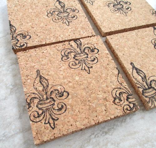 Fleur de Lis (scattered) Coaster Set (4pc)