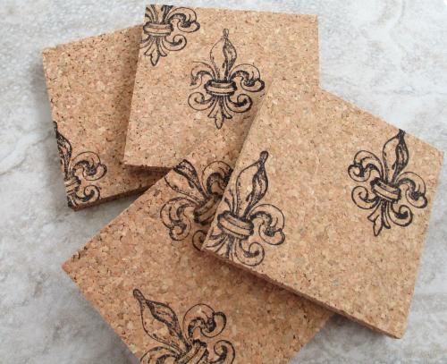 Fleur de Lis (scattered) Coaster Set (4pc)