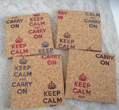 Keep Calm & Carry on (colors) Coaster Set (4pc)