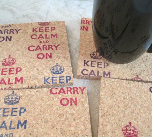 Keep Calm & Carry on (colors) Coaster Set (4pc)