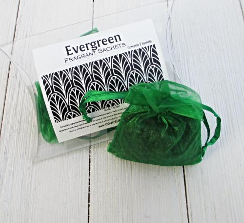 Evergreen Sachets, 2pc package, fresh herbal scent