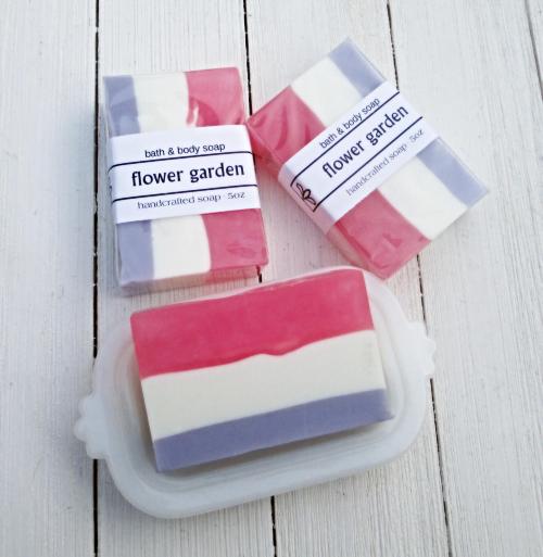 Floral soap, rose, gardenia & lilac, Flower Garden bar soap