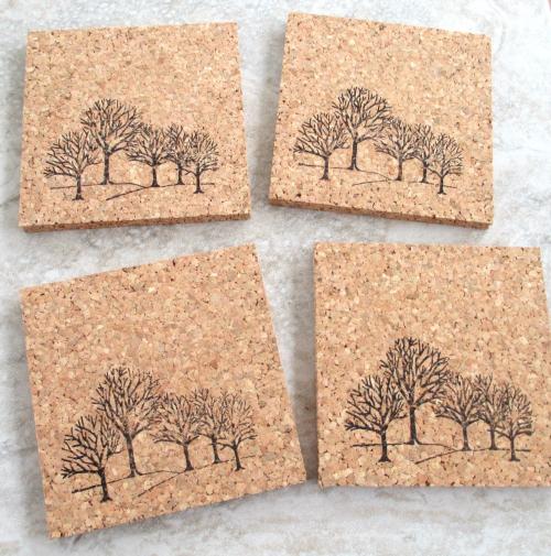 Bare Trees Coaster Set (4pc)