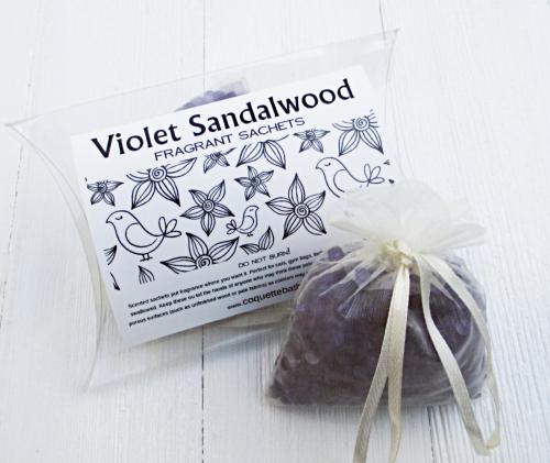 Violet Sandalwood Sachets, 2pc package