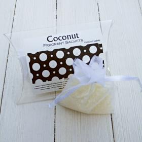 Coconut Sachets, 2pc package, tropical fruit fragrance