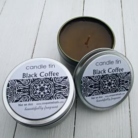 Black Coffee Tinned Candle, 6oz