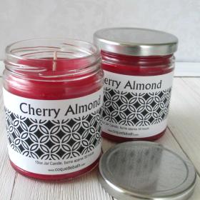 Cherry Almond Jar Candle, 9oz size, classic fruity fragrance