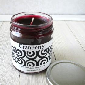 Cranberry Jar Candle, 9oz, realistic tart fruity fragrance for home