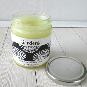 Gardenia Jar Candle, realistic southern white floral, 9oz container