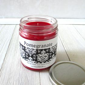 Pomegranate Jar Candle, 9oz, warm fruity fragrance, classic holiday scent