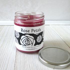 Rose Petals Jar candle, 9oz size, classic tea rose fragrance