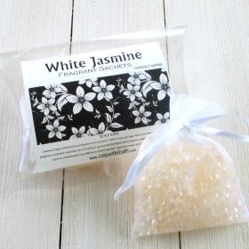 White Jasmine Sachets 2pc set, realistic white spring floral
