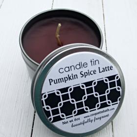Pumpkin Spice Latte Tin Candle, 6oz size