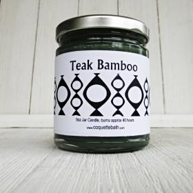 Teak Bamboo Jar Candle, fresh herbal blend