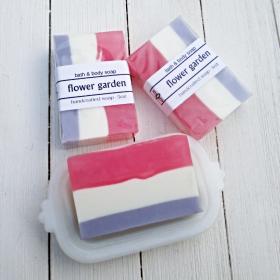 Floral soap, rose, gardenia & lilac, Flower Garden bar soap