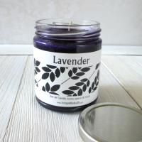 Lavender Jar Candle, 9oz size, strong herbal fragrance