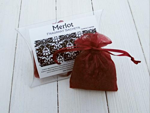 Merlot Sachet, 2pc set, warm red wine fragrance